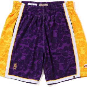 BAPE x Mitchell & Ness Los Angeles Lakers Shorts (1) | Fragment Clothing Streetwear