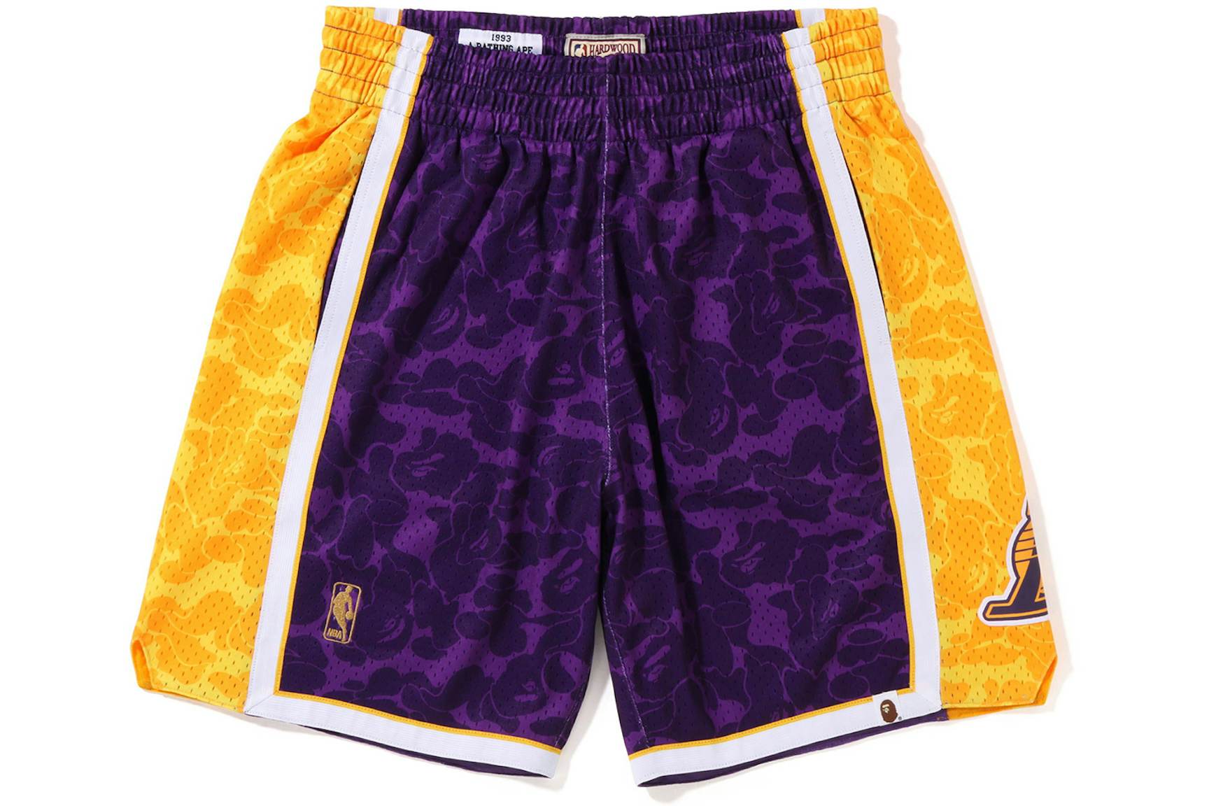 BAPE x Mitchell & Ness Los Angeles Lakers Shorts (1) BAPE x Mitchell & Ness Los Angeles Lakers Shorts (1) | Fragment Clothing Streetwear