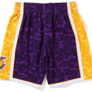 BAPE x Mitchell & Ness Los Angeles Lakers Shorts (2) | Fragment Clothing Streetwear