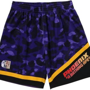 BAPE x Mitchell & Ness NBA Phoenix Suns Swingman Shorts | Fragment Clothing Streetwear