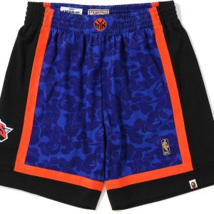 BAPE x Mitchell & Ness New York Knicks Shorts | Fragment Clothing Streetwear