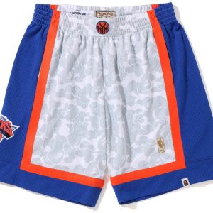 BAPE x Mitchell & Ness New York Knicks Shorts White | Fragment Clothing Streetwear