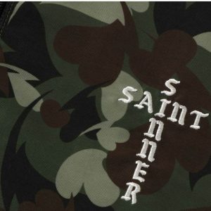BAPE x Saint Mxxxxxx Heart Camo Track Jacket Olive | Fragment Clothing - View 2