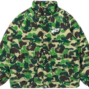 BAPE x Spotify x Central Cee Puffer Jacket Green (1) | Fragment Clothing Streetwear
