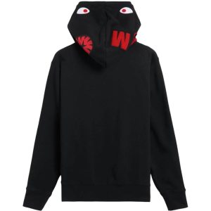 BAPE x adidas Shark Fleece Full Zip Hoodie Black (2) | Fragment Clothing Streetwear