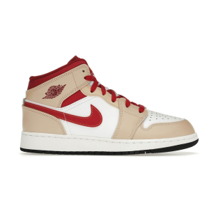 Bape x Jordan 1 Mid Light Curry Cardinal (GS (1) | Fragment Clothing
