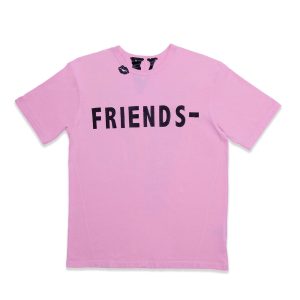 Black Lipstick Friends Embroidered T shirt (Pink) (2) | Fragment Clothing Streetwear
