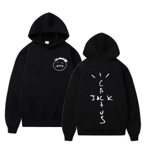 Cactus Jack black hoodie with white | Fragment Clothing Streetwear