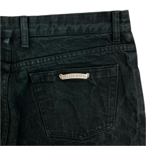 Chrome Hearts Black Leather Cross Pocket Patch Jeans Black (2) | Fragment Clothing
