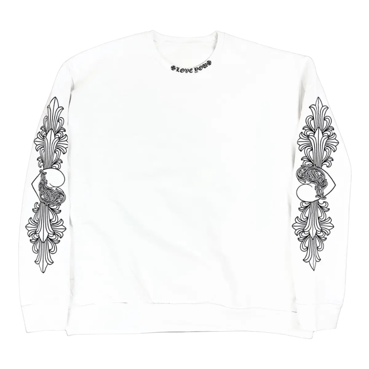 Chrome Hearts Love You Crewneck Sweatshirt White (1) Chrome Hearts Love You Crewneck Sweatshirt White (1) | Fragment Clothing Streetwear