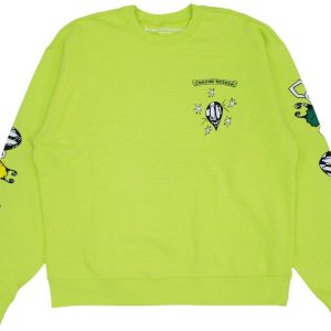 Chrome Hearts Matty Boy Link Crewneck Sweatshirt Lime Green | Fragment Clothing - View 2