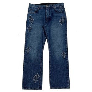 Chrome Hearts Tonal Denim Cross Patch Jeans Dark Indigo (1) | Fragment Clothing