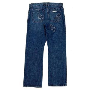 Chrome Hearts Tonal Denim Cross Patch Jeans Dark Indigo (2) | Fragment Clothing