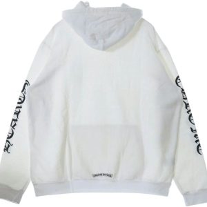 Chrome Hearts Vertical Logo Hoodie White | Fragment Clothing Streetwear