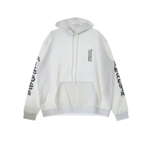 Chrome Hearts Vertical Logo Hoodie White | Fragment Clothing - View 2