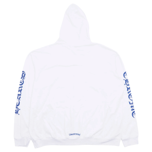 Chrome Hearts Vertical Logo Zip-Up Hoodie White/Blue | Fragment Clothing - View 2