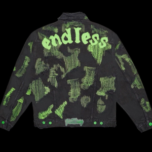 Endless x Vlone Black/Green Denim Jacket ( Medium ) | Fragment Clothing Streetwear - View 2