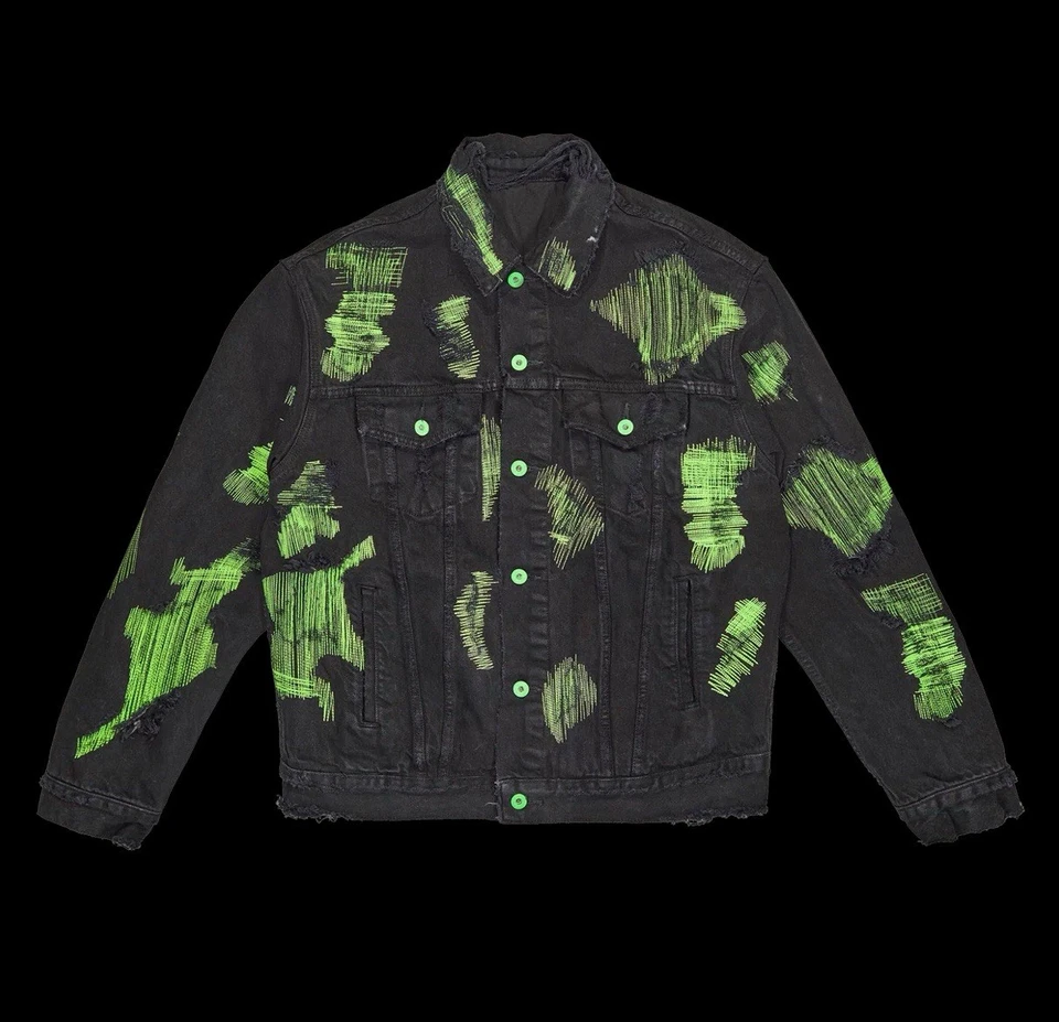 Endless x Vlone Black/Green Denim Jacket ( Medium ) Endless x Vlone Black/Green Denim Jacket ( Medium )