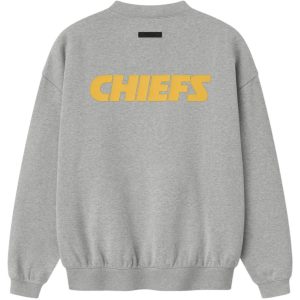 Fear of God Essentials Chiefs Sport Crewneck Concrete Heather | Fragment Clothing Streetwear - View 2
