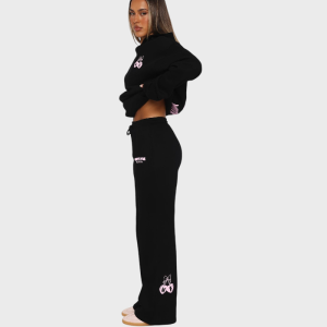 Feel The Love Wide Leg Track Suit Black | Fragment Clothing - View 2