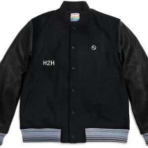 Fragment Design x Haroshi Border Stripe Rib Award Jacket Black | Fragment Clothing Streetwear