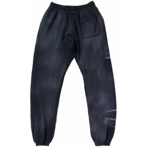 Hellstar Airbrushed Skull Closed Elastic Bottom Sweatpants Midnight Dye Black | Fragment Clothing Streetwear - View 2