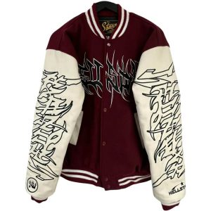 Hellstar Coexist Varsity Jacket Brown (1) | Fragment Clothing Streetwear
