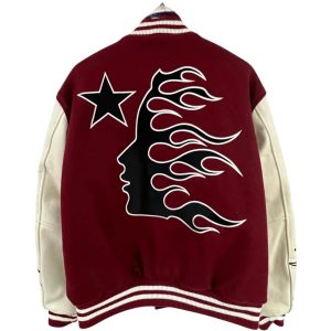 Hellstar Coexist Varsity Jacket Brown | Fragment Clothing Streetwear - View 2