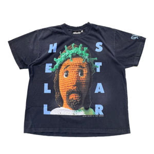Hellstar Crochet Jesus Tee Black (2) | Fragment Clothing Streetwear