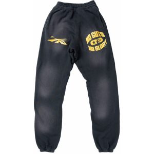 Hellstar No Guts No Glory Closed Elastic Bottom Sweatpants Midnight Dye Black | Fragment Clothing Streetwear