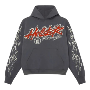 Hellstar Records Tour Flame print Hoodie (1) | Fragment Clothing Streetwear