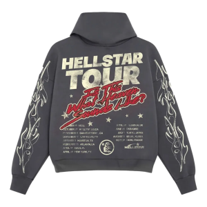 Hellstar Records Tour Flame-print Hoodie | Fragment Clothing Streetwear - View 2
