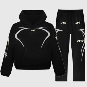 Hellstar Black Tracksuit For Sports | Fragment Clothing Streetwear - View 2