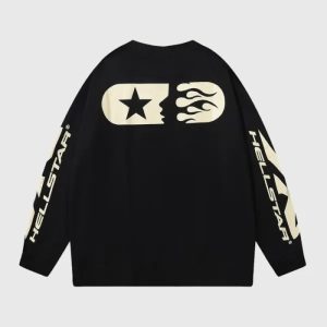 Hellstar Black Sports Tracksuit | Fragment Clothing Streetwear - View 2