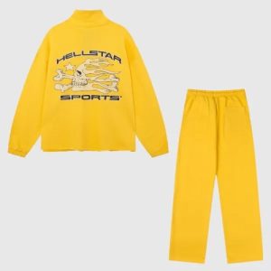 Hellstar Sports Tracksuit In Yellow | Fragment Clothing Streetwear - View 2