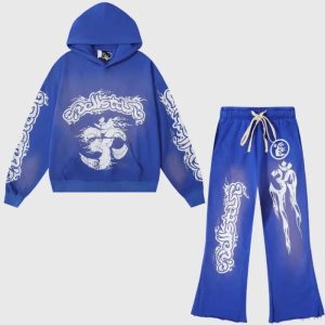 Blue Hellstar Studios Records Yoga Tracksuit | Fragment Clothing Streetwear - View 2