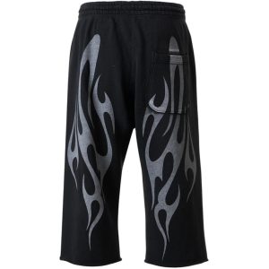 Hellstar Tribal Flame 3 4 Short Black 2 | Fragment Clothing Streetwear