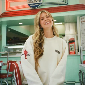 Diner Crew Neck in Cream | Fragment Clothing - View 2