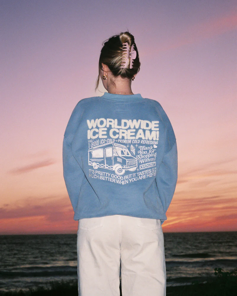 Ice Cream Crew Neck in Blue Ice Cream Crew Neck in Blue