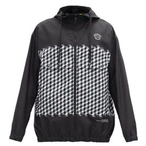 Moncler x Fragment Kaplan Hooded Tile Print Windbreaker Black | Fragment Clothing Streetwear