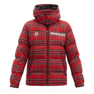 Moncler x Fragment Mayak Oversized Tartan Flannel Quilted Down Jacket Red | Fragment Clothing Streetwear