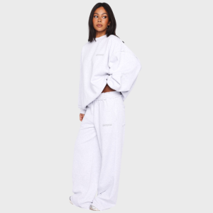 On My Own Terms Wide Leg Sweatpants Grey Marle (2) | Fragment Clothing Streetwear