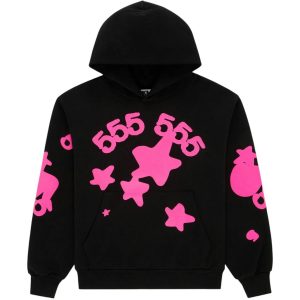 Sp5der Beluga Angel Number Hoodie Black