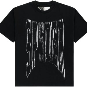 Sp5der Diffused Collegiate Tee Black (1) | Fragment Clothing Streetwear