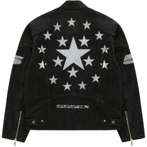 Sp5der Motorsport Denim Jacket Black | Fragment Clothing Streetwear - View 2