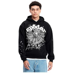 Sp5der OG Web Hoodie Black | Fragment Clothing Streetwear - View 2