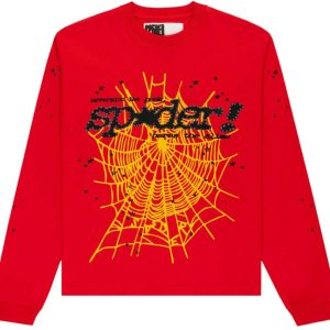 Sp5der Punk V2 Longsleeve Red (1) | Fragment Clothing Streetwear