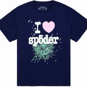 Sp5der Souvenir Tee Navy | Fragment Clothing Streetwear - View 2