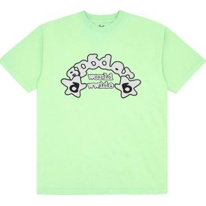 Sp5der Worldwide Tee Slime Green (2) | Fragment Clothing Streetwear