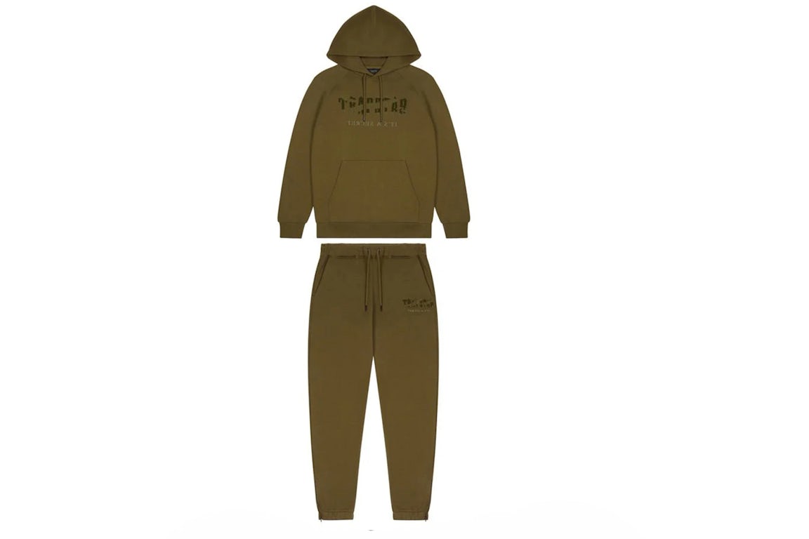 Trapstar Chenille Decoded Hooded Tracksuit Olive Camo Trapstar Chenille Decoded Hooded Tracksuit Olive Camo